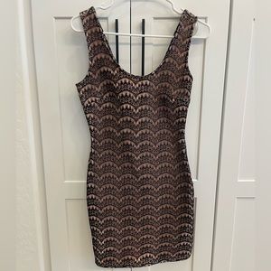 Pink and Black Mini Dress